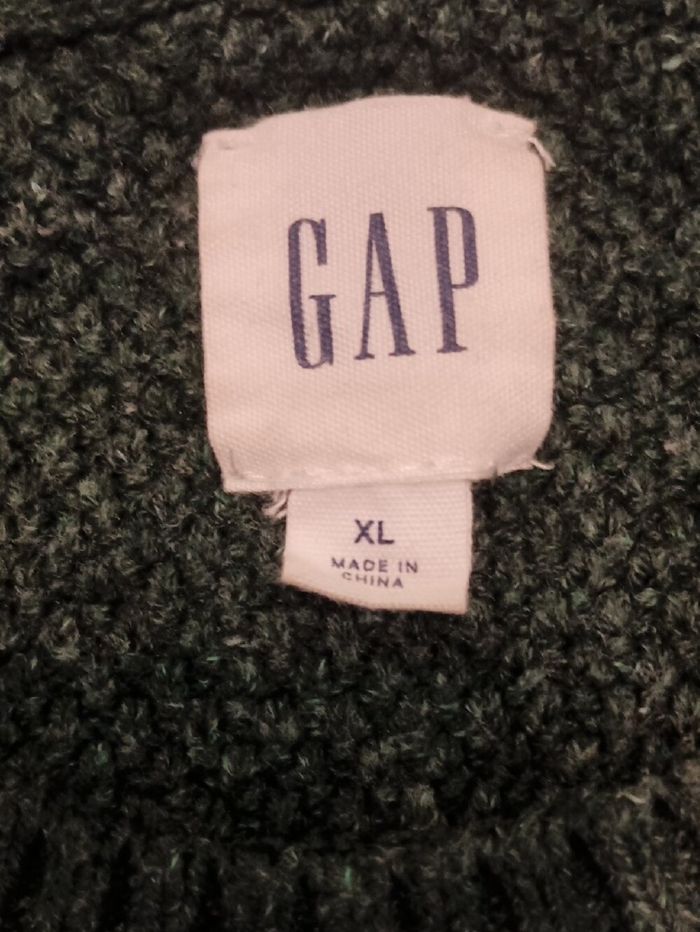 GAP Dark Green Cable-Knit Crewneck Sweater - Picture 2 of 6